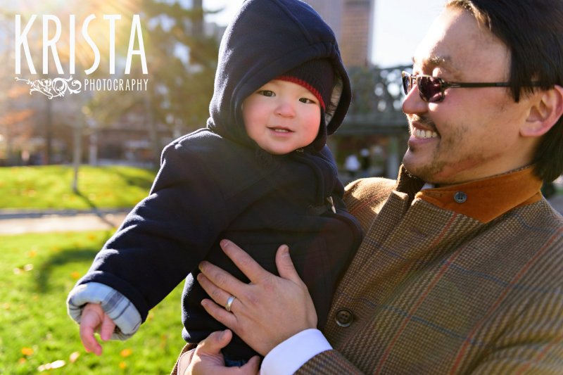 Downtown Boston fall family portrait session with baby boy 