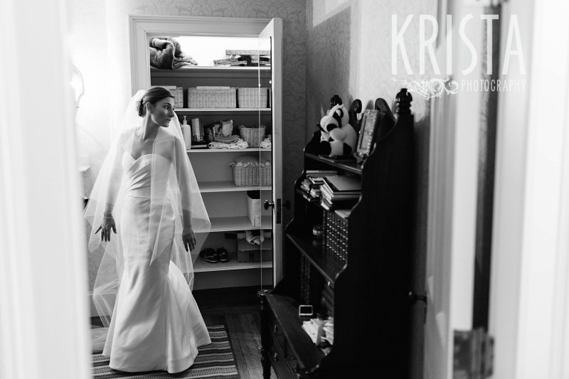 Getting Ready and Bride & Groom portraits on Beacon Hill, ceremony at Harvard Memorial Church, and reception at the Harvard Art Museums. Photo by Krista Photography, Boston Wedding Photographers. Wedding Dress