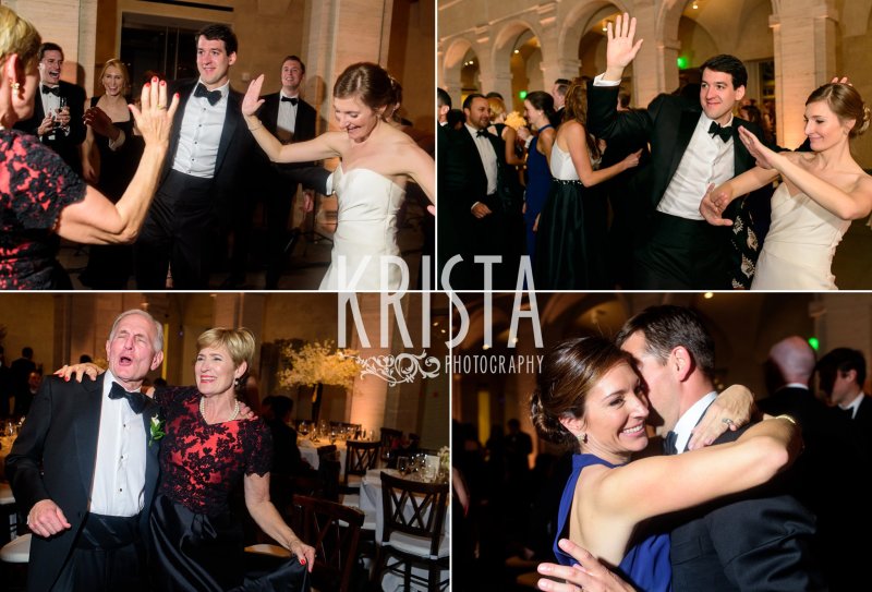 Reception Dancing. Elegant Boston Wedding. Getting Ready and Bride & Groom portraits on Beacon Hill, ceremony at Harvard Memorial Church, and reception at the Harvard Art Museums. © Krista Photography, Boston Wedding Photographers