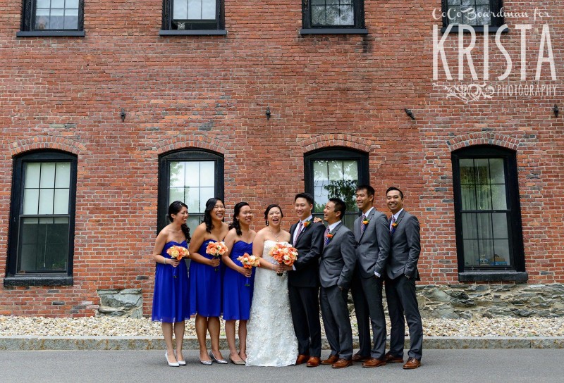 bridal portraits in front of brick wall © Krista Photography