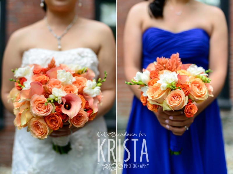 bride and her bridesmaid's bouquets © Krista Photography