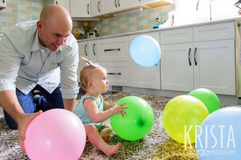 Baby Girl, Year in the Life, Happy Baby, Smiles, Party, Daddy and Daughter, © Krista Photography, Boston Photographer 