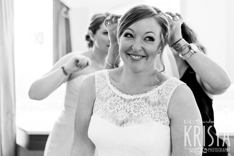 Beautiful bride getting ready with her ladies - Manchester Country Club Wedding
