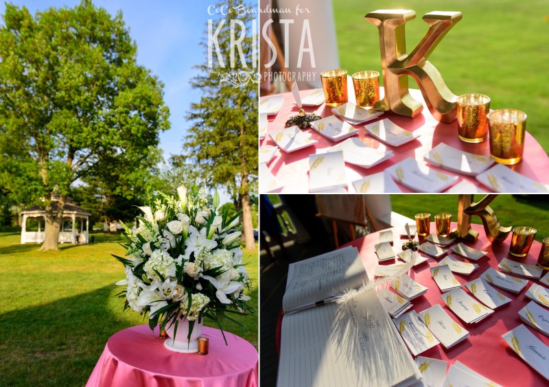 pops of pink, gold and green on sunny day at Endicott © Krista Photography - www.kristaphoto.com