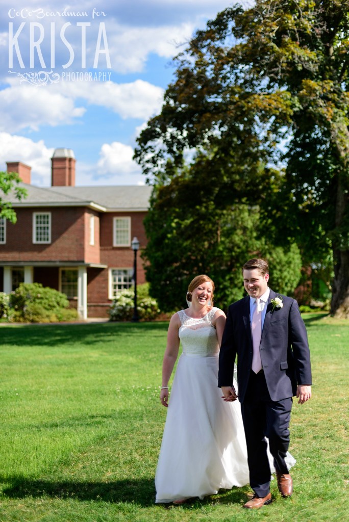 Enjoying the beautiful sunshine with the bride and groom at St. Anselm College. © 2016 Krista Photography - www.kristaphoto.com