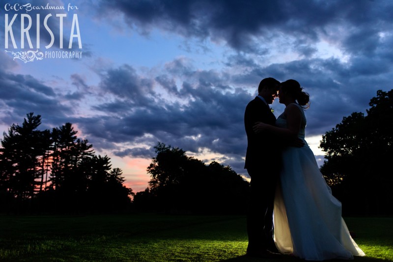 Bride and Groom having a moment alone after the sunset. © 2016 Krista Photography - www.kristaphoto.com