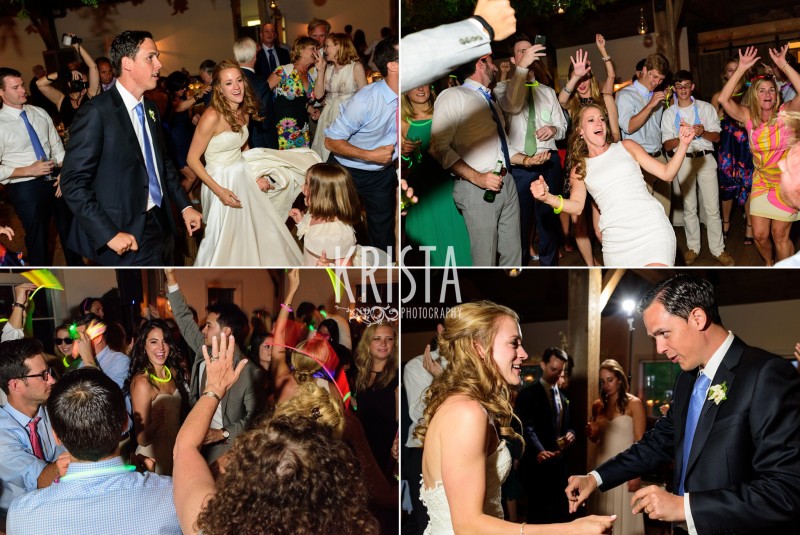 bride and groom dancing with guests, party © Krista Photography - www.kristaphoto.com