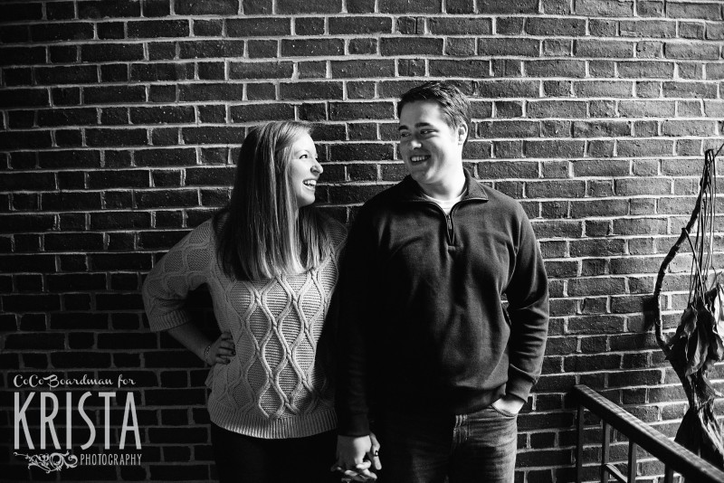 Laughing and smiling couple at St. Anselm College - Saint Anselm Engagement