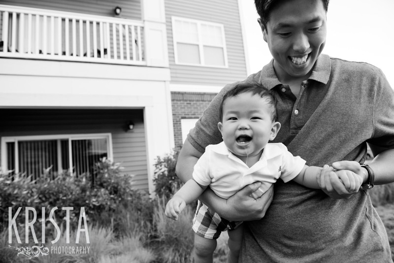Father & Son playing. One Year Portraits, First Birthday. Boston Family Photographer, Krista Guenin. © Krista Photography - www.kristaphoto.com